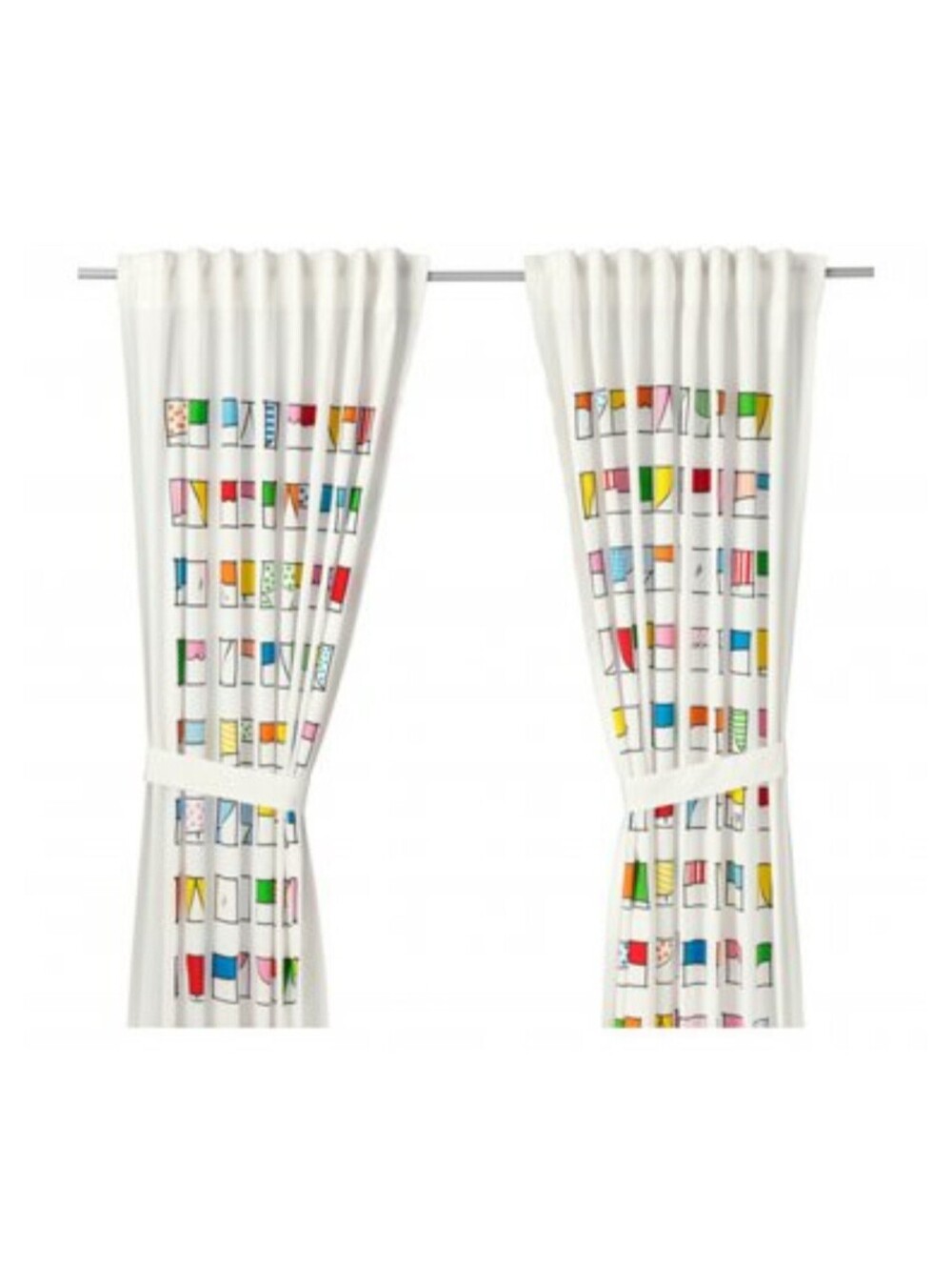 IKEA Hemmahos Curtains City Windows Skyline Skyscraper Set Of 2  Pre-owned Great
